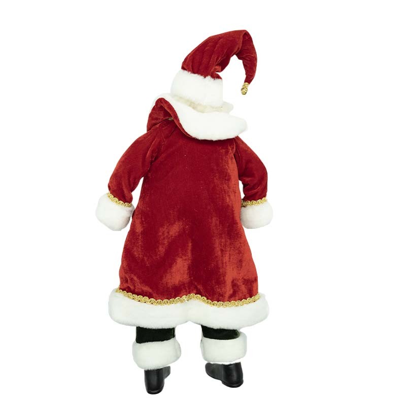 Babbo Natale con Cappotto Rosso e Oro  - H.45 cm
